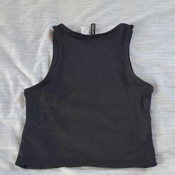 Teal Sequence Crop Top - Picture 4 of 4